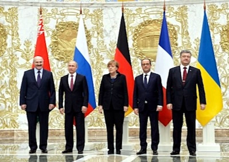 Los jefes de Estado y/o de gobierno presentes en el Acuerdo de Minsk II